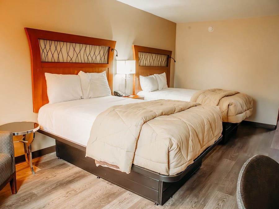 Premium bedding, desk, iron/ironing board, bed sheets