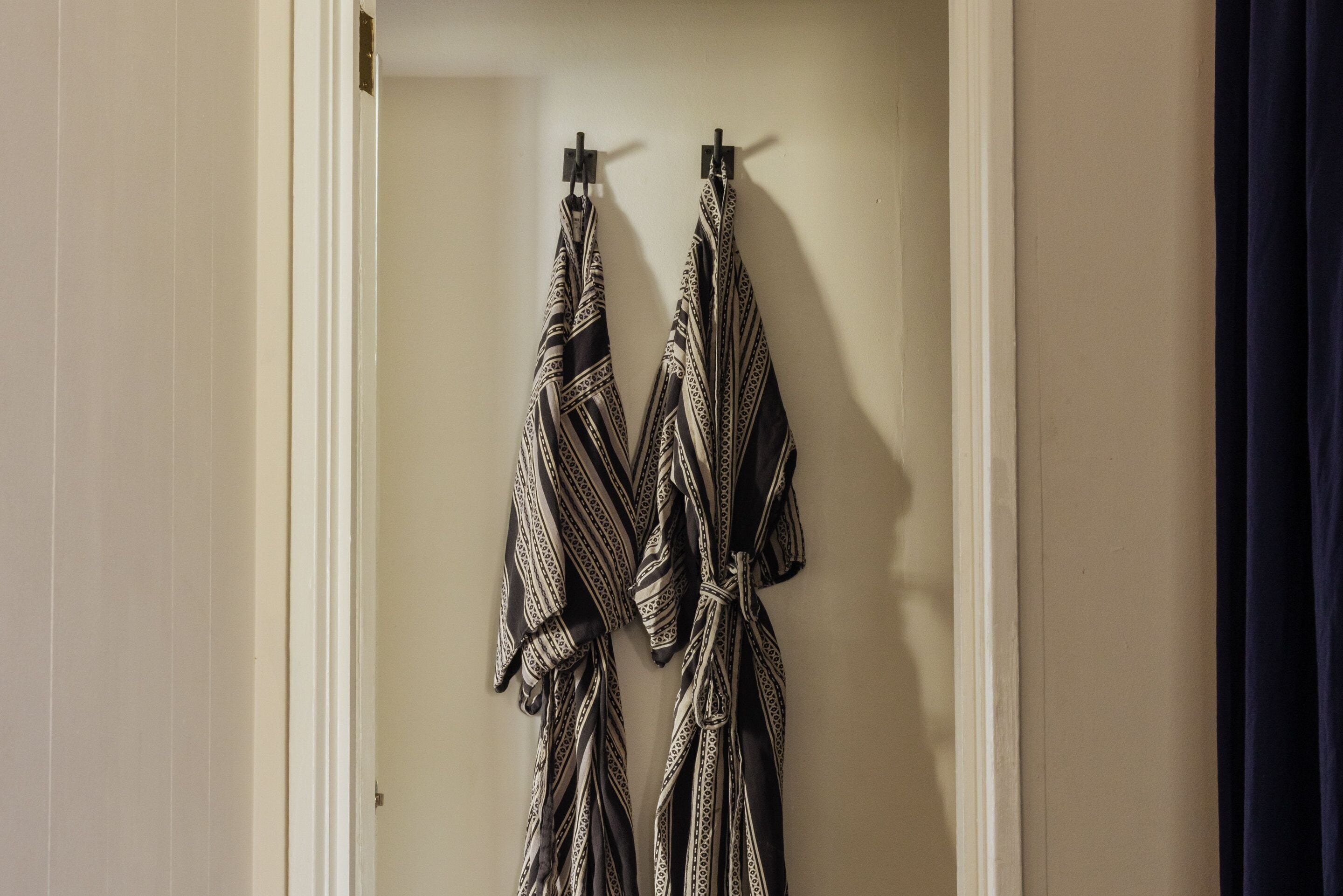 shower, designer toiletries, hair dryer, bathrobes