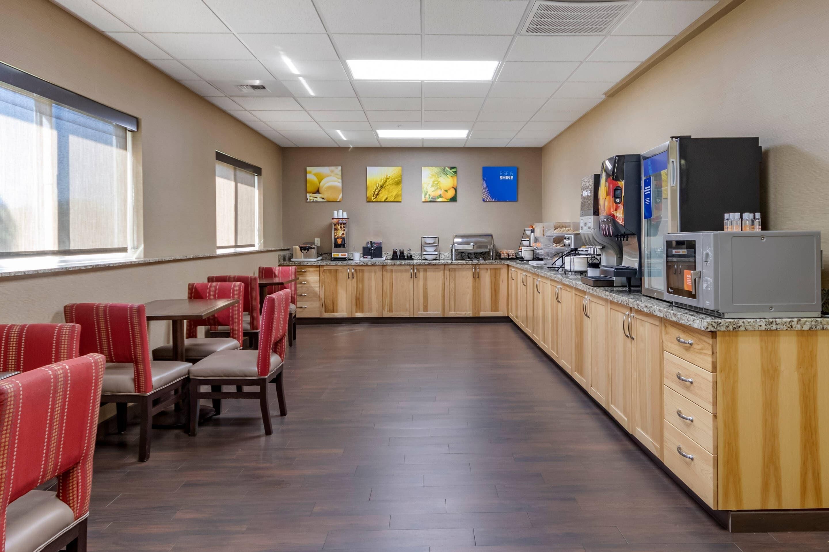 Free daily self-serve breakfast