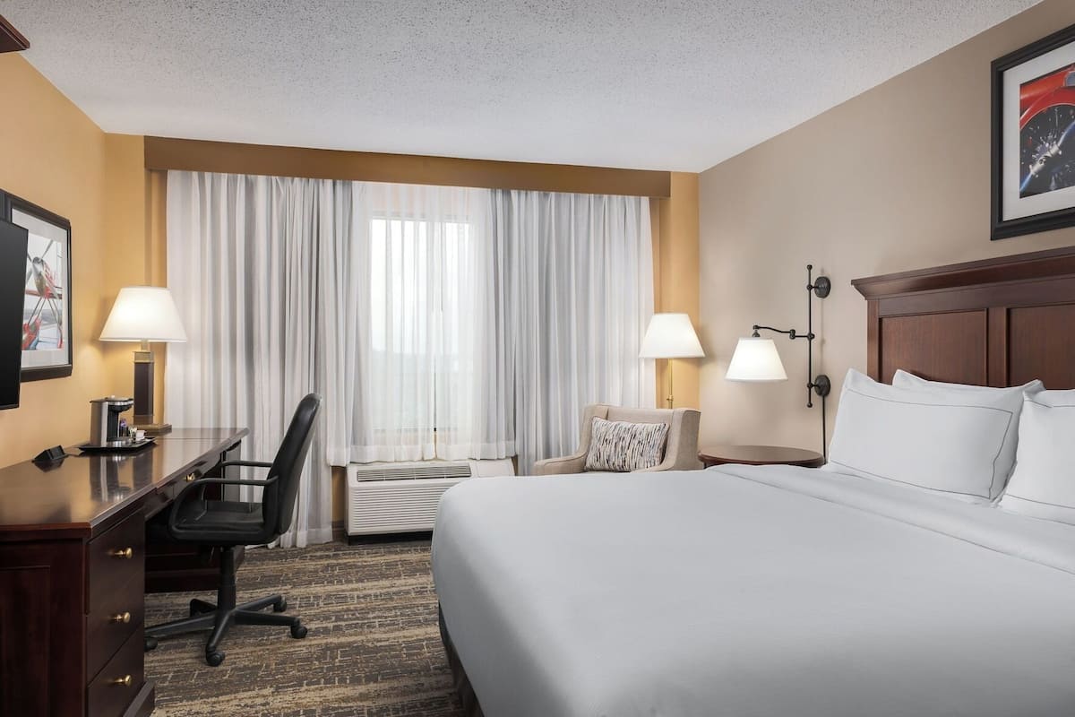 In-room safe, desk, laptop workspace, blackout drapes