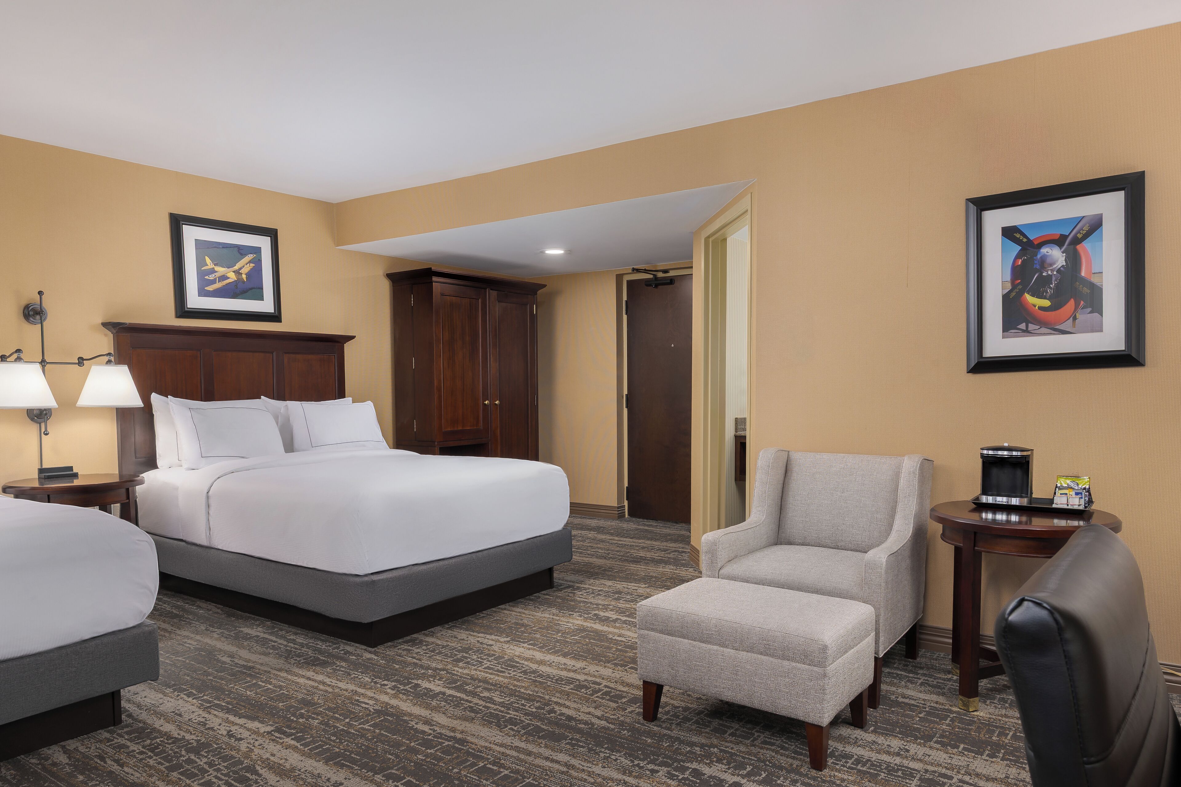 Deluxe Room, 2 Queen Beds, Non Smoking | In-room safe, desk, laptop workspace, blackout drapes