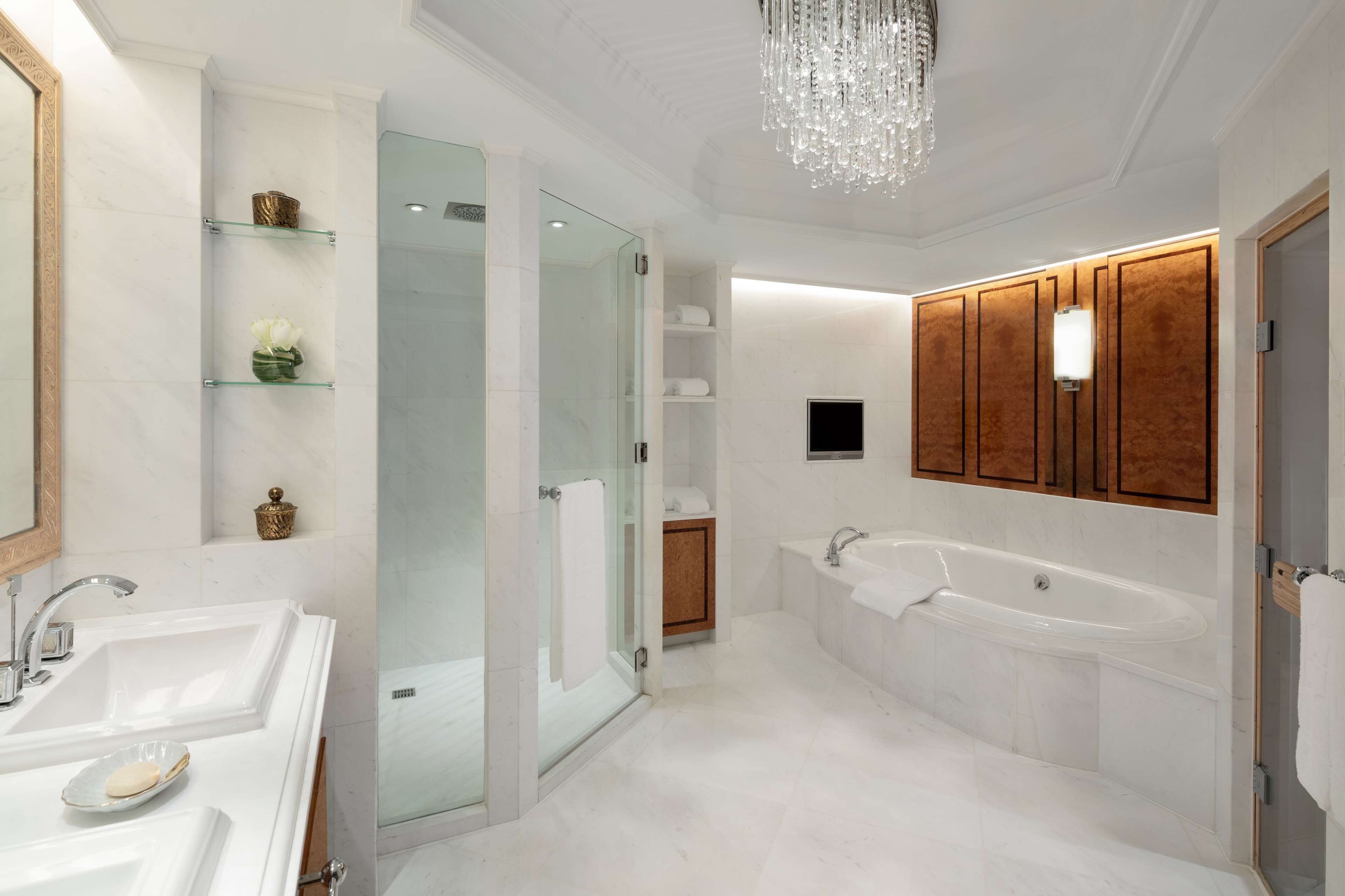 hair dryer, bathrobes, slippers, towels