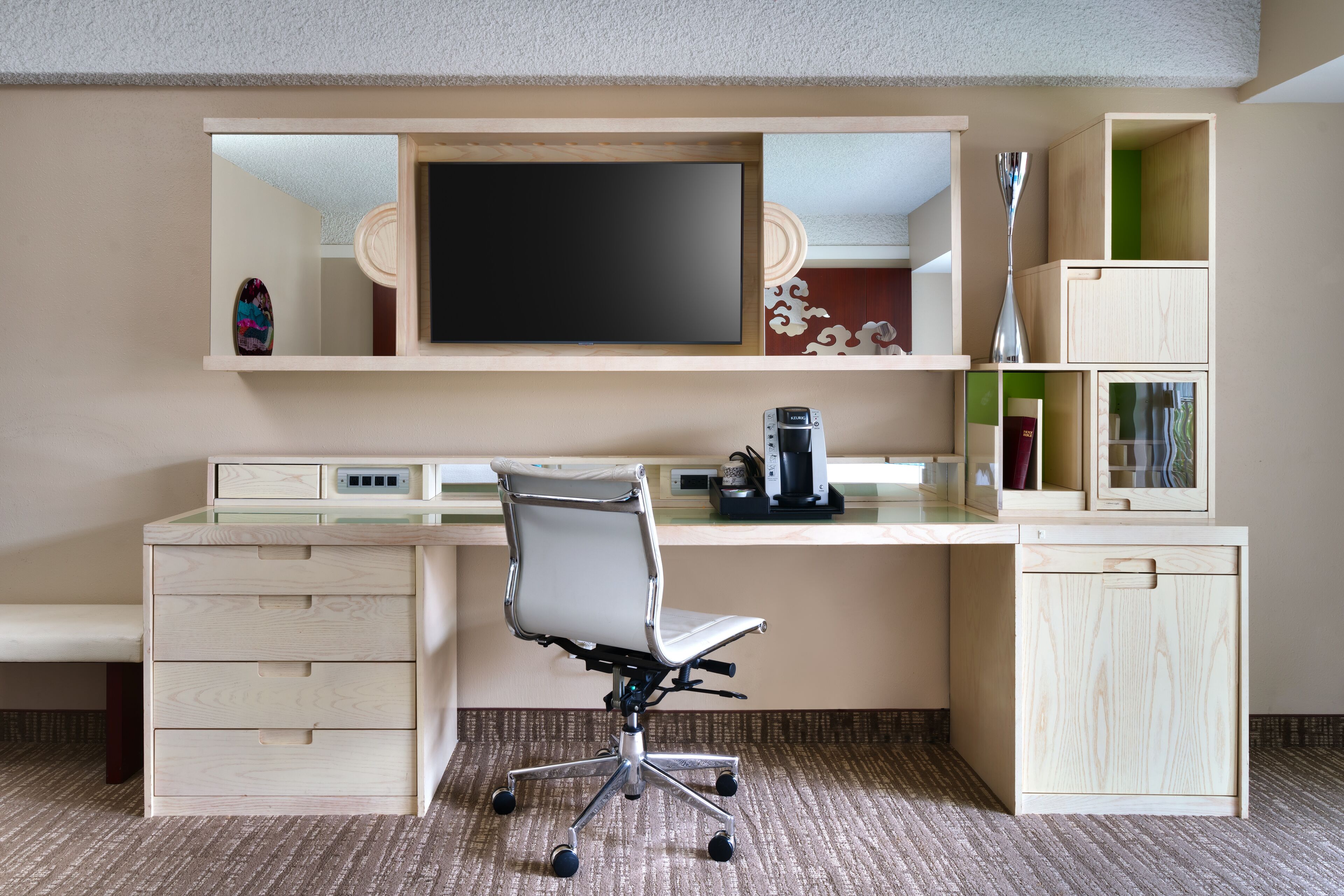 standard double room, 2 double beds, pool view | in-room safe, individually decorated, individually furnished, desk