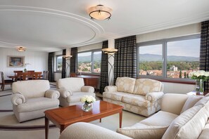 Presidential Suite, 2 Bedrooms, City View | Living room | 102-cm LCD TV with satellite channels, TV, pay films