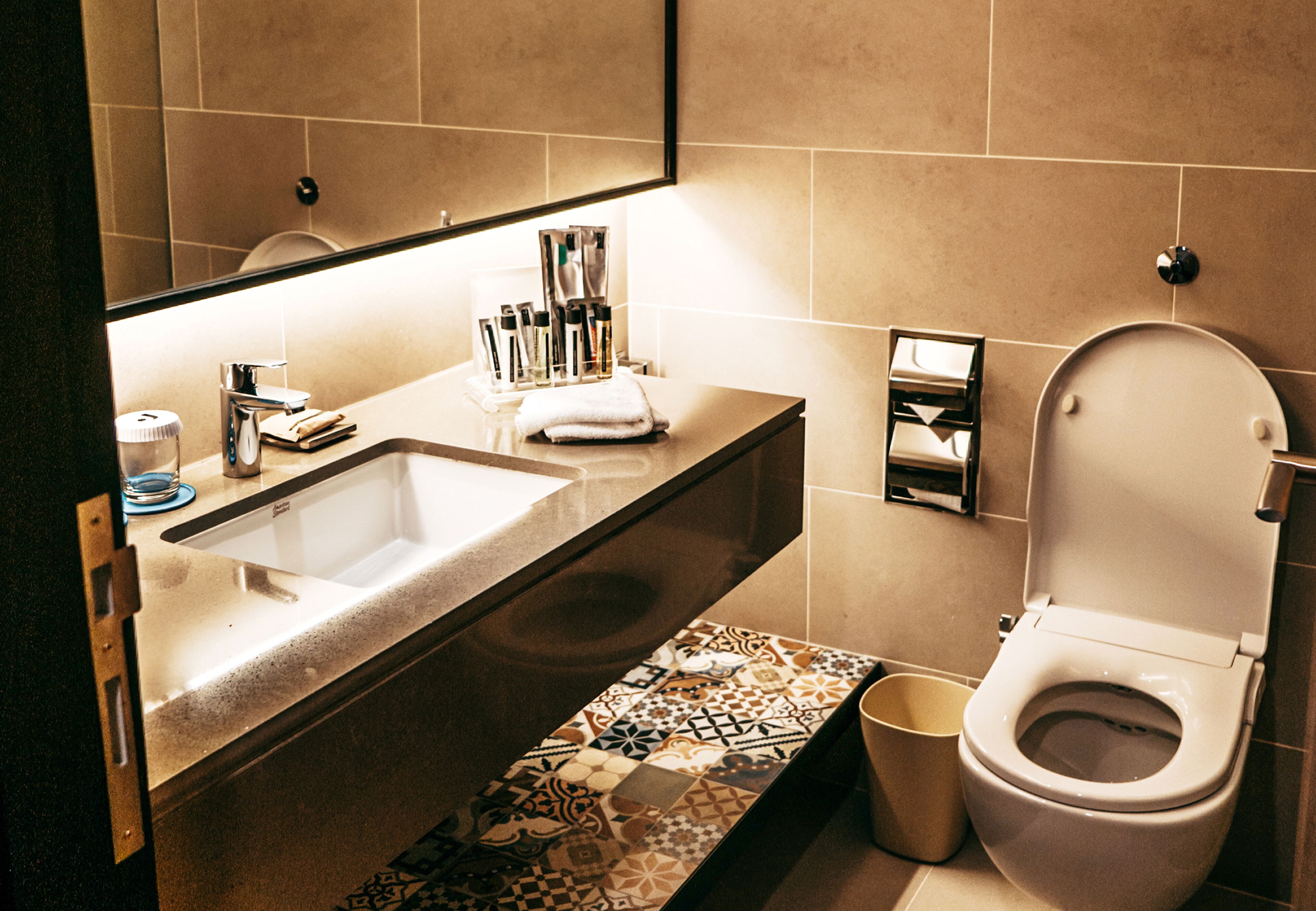 free toiletries, hair dryer, bathrobes, slippers