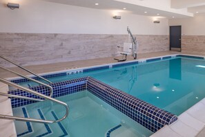 Indoor pool, open 7:00 AM to 11:00 PM, sun loungers