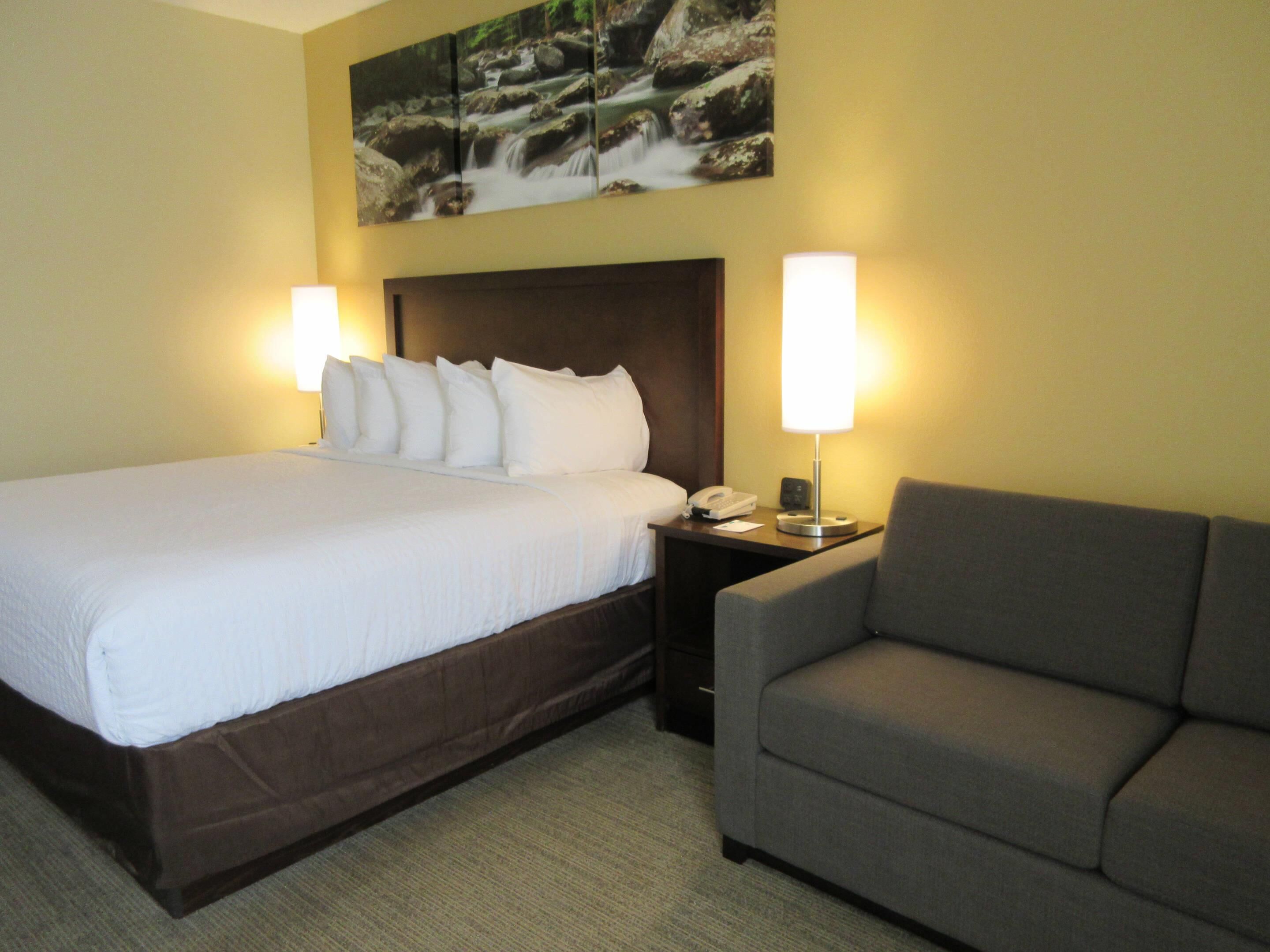 Room, 1 King Bed, Non Smoking | Premium bedding, pillowtop beds, in-room safe, desk