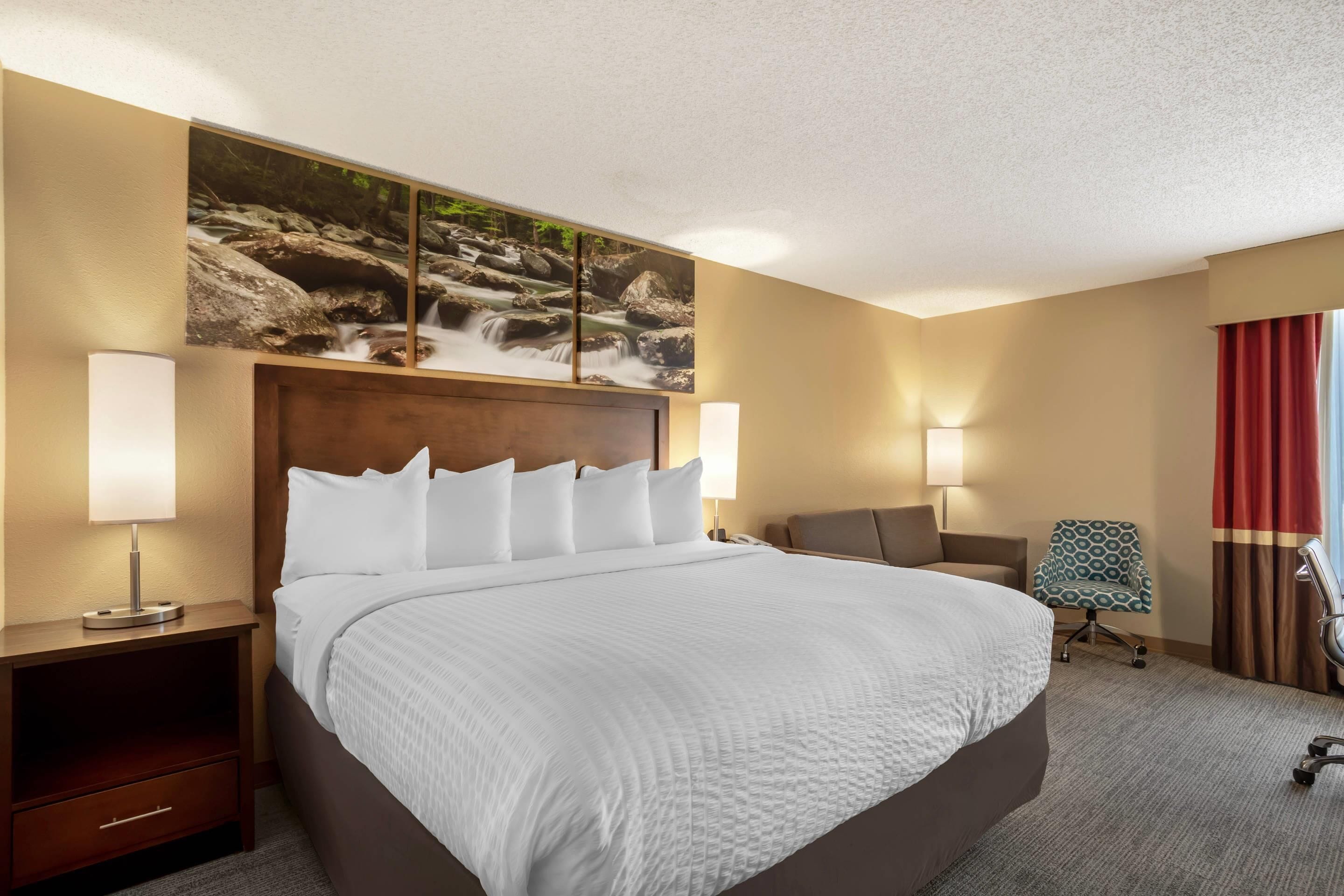 Room, 1 King Bed, Non Smoking | Premium bedding, pillowtop beds, desk, blackout drapes