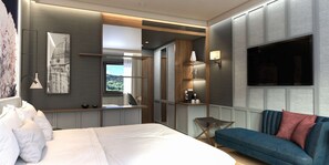 1 dormitorio, ropa de cama de alta calidad, caja fuerte y escritorio