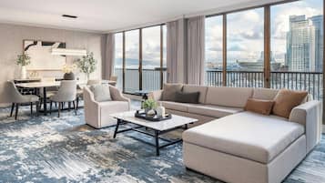 50-inch flat-screen TV with digital channels, TV, books