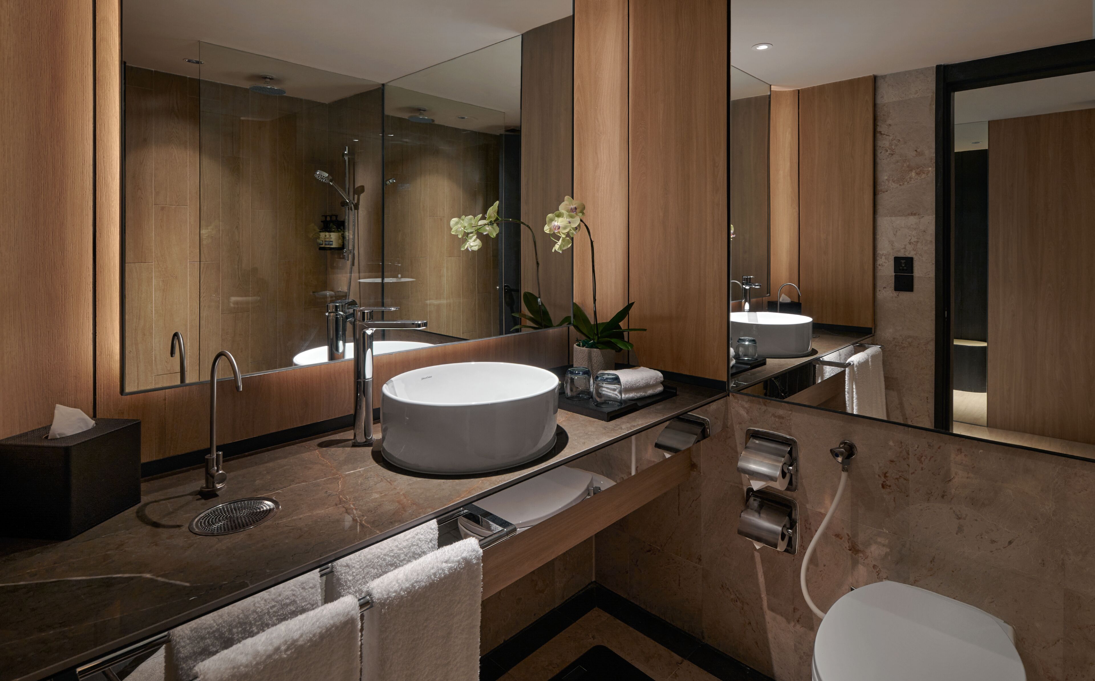 lifestyle premier double double | bathroom | free toiletries, hair dryer, bathrobes, bidet