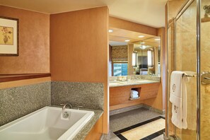 Royal Suite, 1 Bedroom, Smoking, City View | Bathroom | Combined shower/tub, designer toiletries, hair dryer, bathrobes