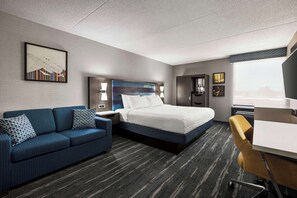 Room, 1 King Bed with Sofa bed, Non Smoking (Study) | Premium bedding, desk, laptop workspace, blackout curtains - Hampton Inn Chicago-O'Hare International Airport (Schiller Park)