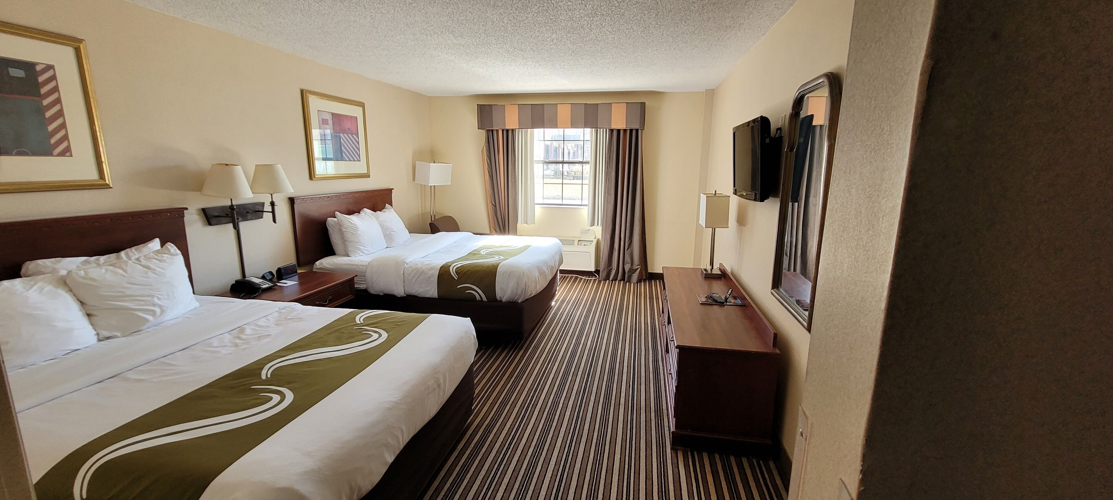 Standard Room, 2 Queen Beds, Non Smoking | Desk, blackout drapes, soundproofing, iron/ironing board