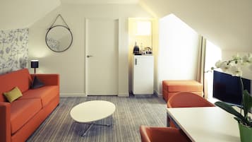 Executive-suite - 1 kingsize-seng med sovesofa | Opholdsområde | Fladskærms-tv