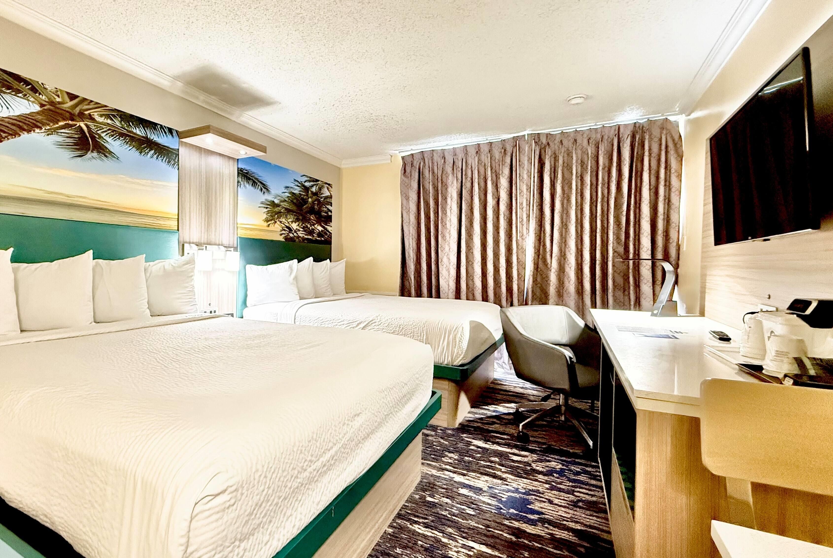 Standardværelse - 2 queensize-senge | Premium-sengetøj, pengeskab på værelset, skrivebord