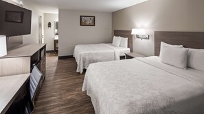 Habitació estàndard, 2 llits de matrimoni, no fumadors, frigorífic i microones | Roba de llit d'alta qualitat i matalassos de la marca Select Comfort 