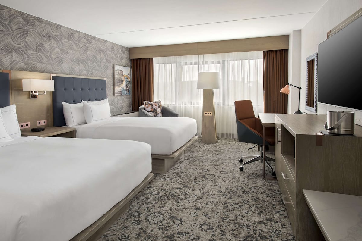 In-room safe, desk, laptop workspace, blackout drapes