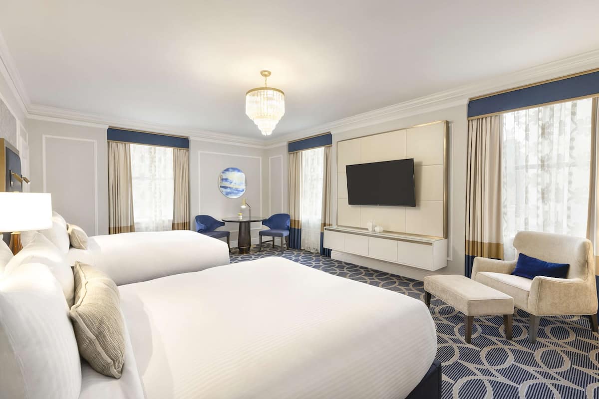 fairmont gold room, 2 queen beds | premium bedding, down duvets, minibar, in-room safe