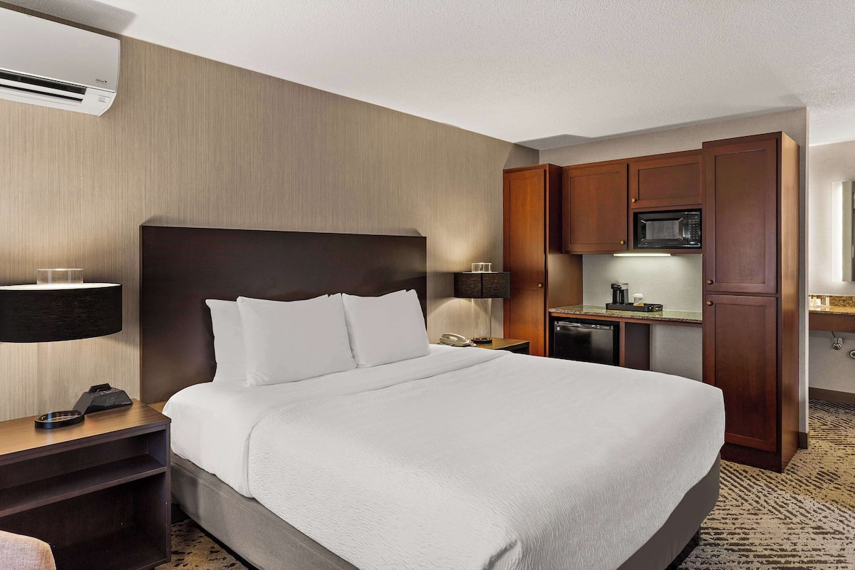 Blackout curtains, iron/ironing board, free WiFi, bed sheets