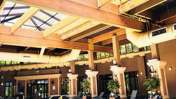 Indoor pool, open 10:00 AM to 10:00 PM, lifeguards on site