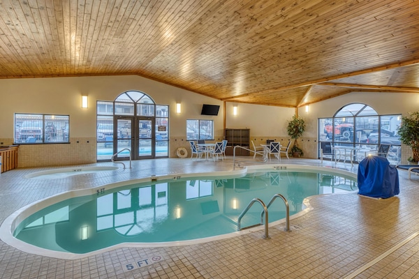 Indoor pool, outdoor pool, sun loungers