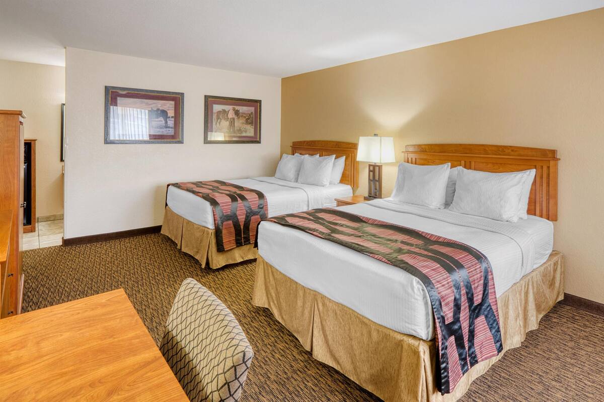 Standard Room, 2 Queen Beds, Non Smoking, Refrigerator & Microwave | Laptop workspace, iron/ironing board, cribs (free), WiFi (free)
