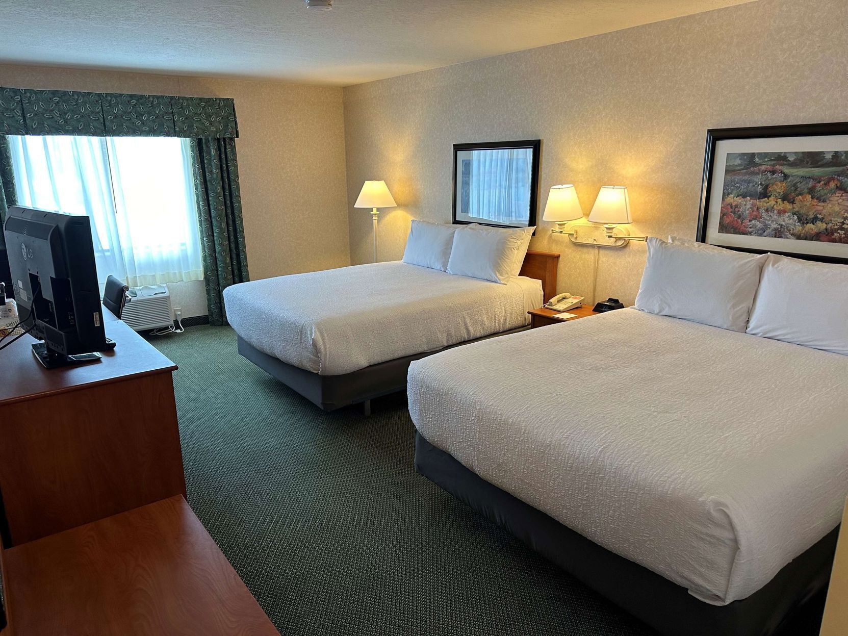 In-room safe, desk, laptop workspace, blackout curtains