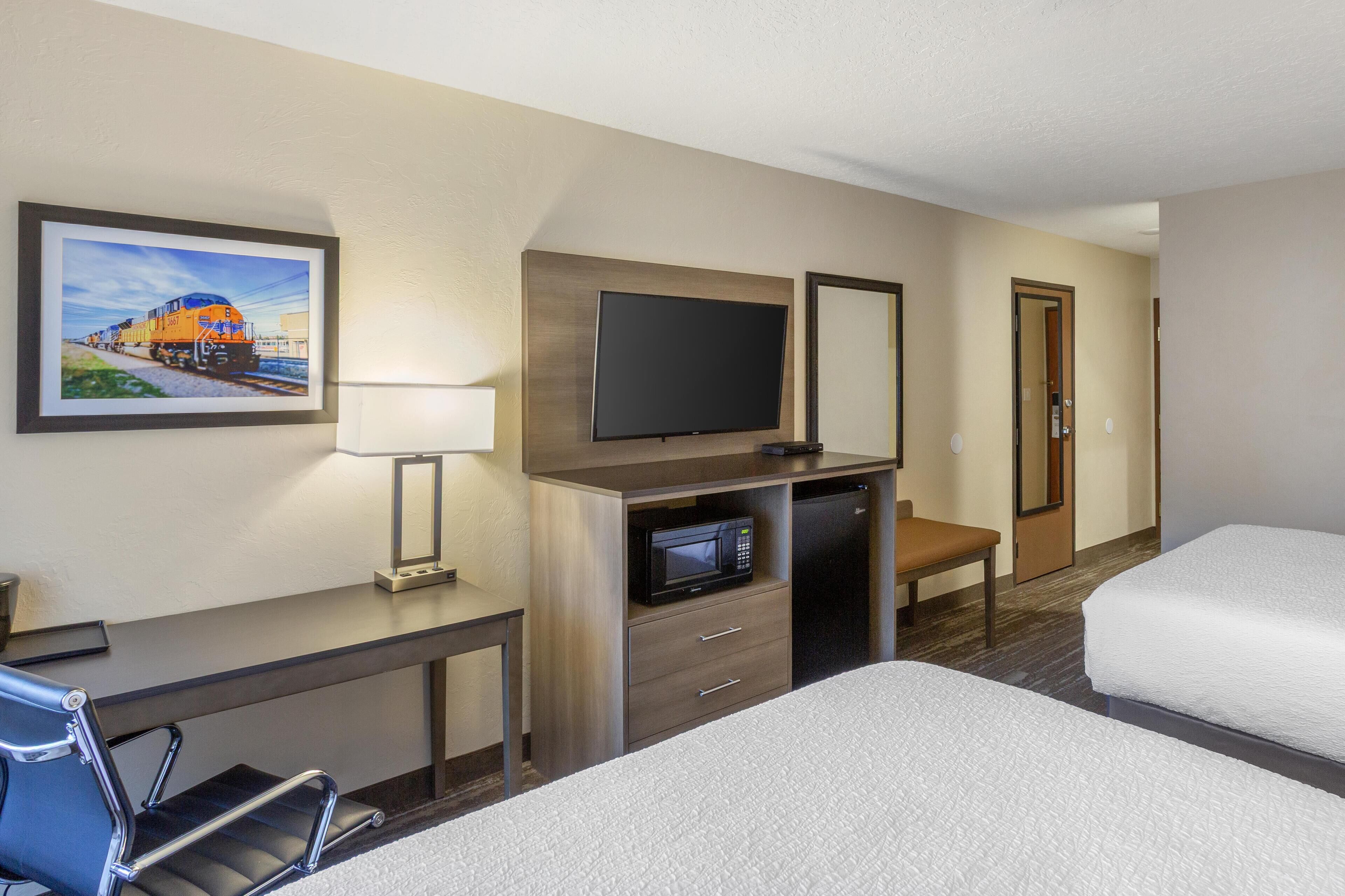 In-room safe, desk, laptop workspace, blackout drapes