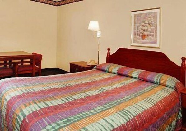 Desk, free WiFi, bed sheets