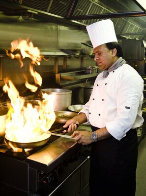 Breakfast and dinner served, Indian cuisine