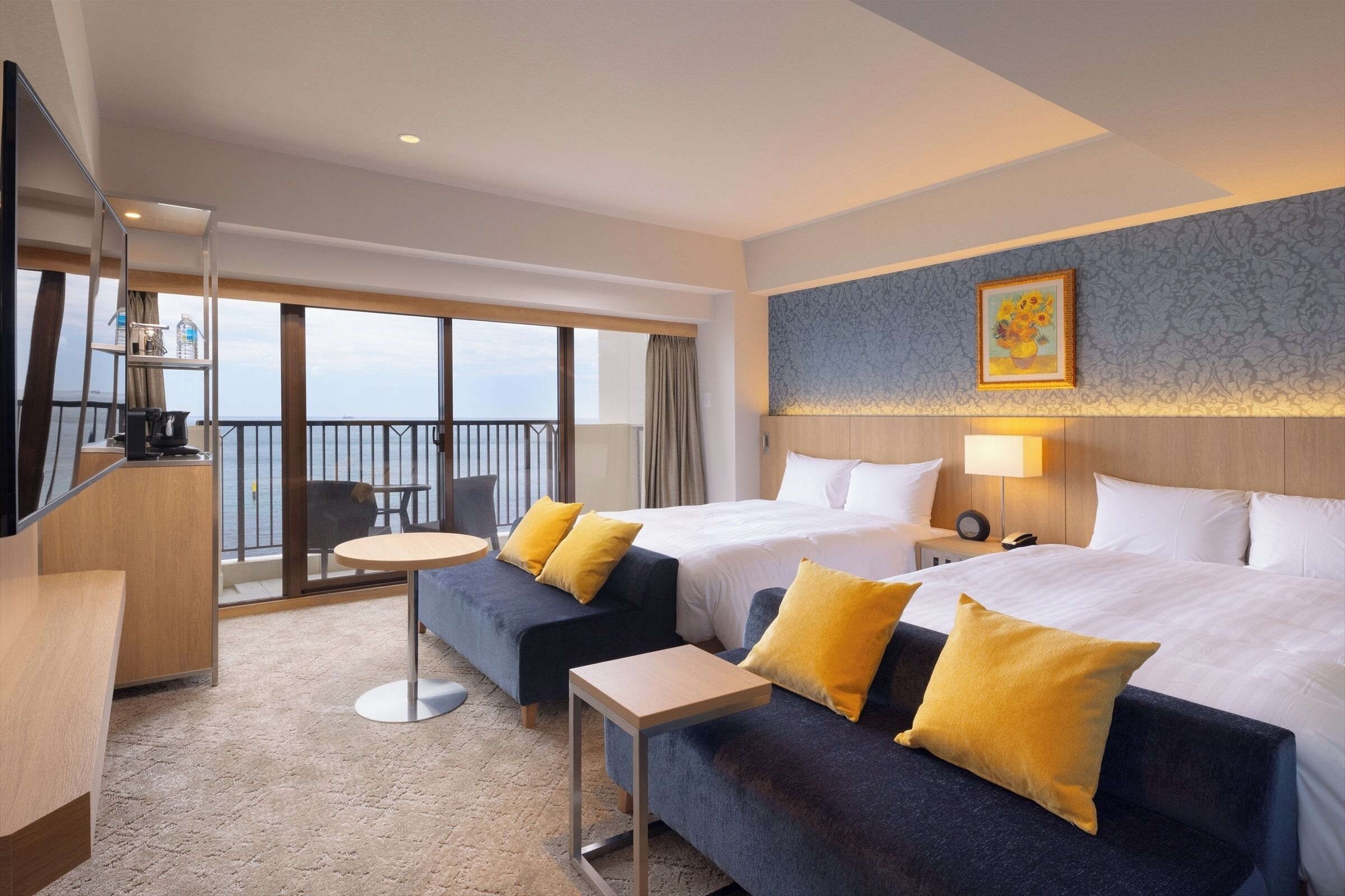 Van Gogh's sunflower Room TypeB, Main Tower,  Non-Smoking, 37sqm, Ocean View | Premium bedding, in-room safe, blackout curtains, free WiFi