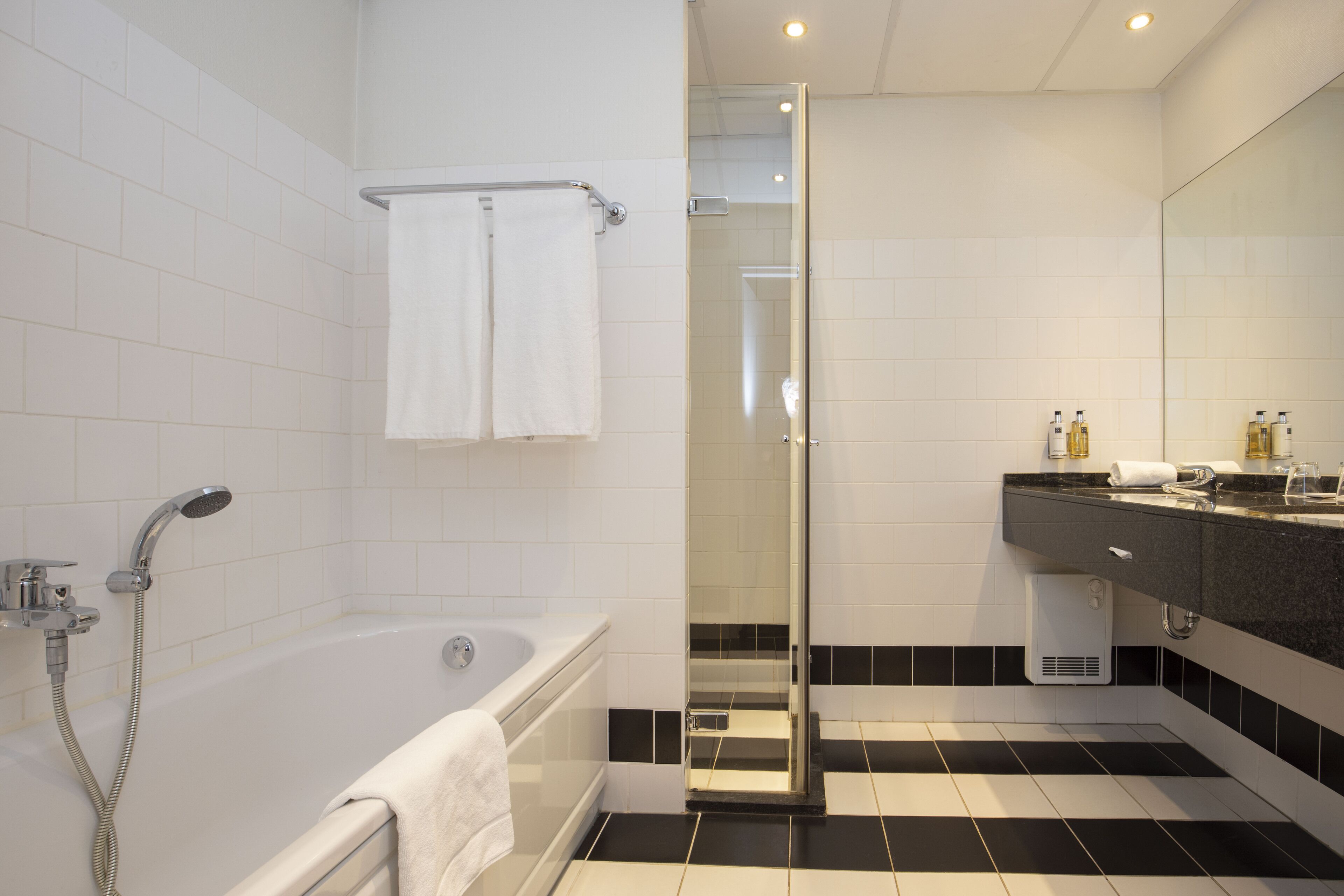 suite | bathroom | eco-friendly toiletries, hair dryer, towels