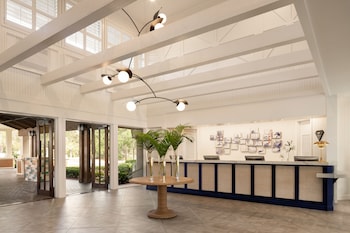 Hotel entrance and lobby at Omni Hilton Head Oceanfront Resort
