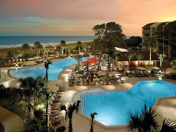 3 outdoor pools, open 8:00 AM to 10:00 PM, cabanas (surcharge) at Omni Hilton Head Oceanfront Resort