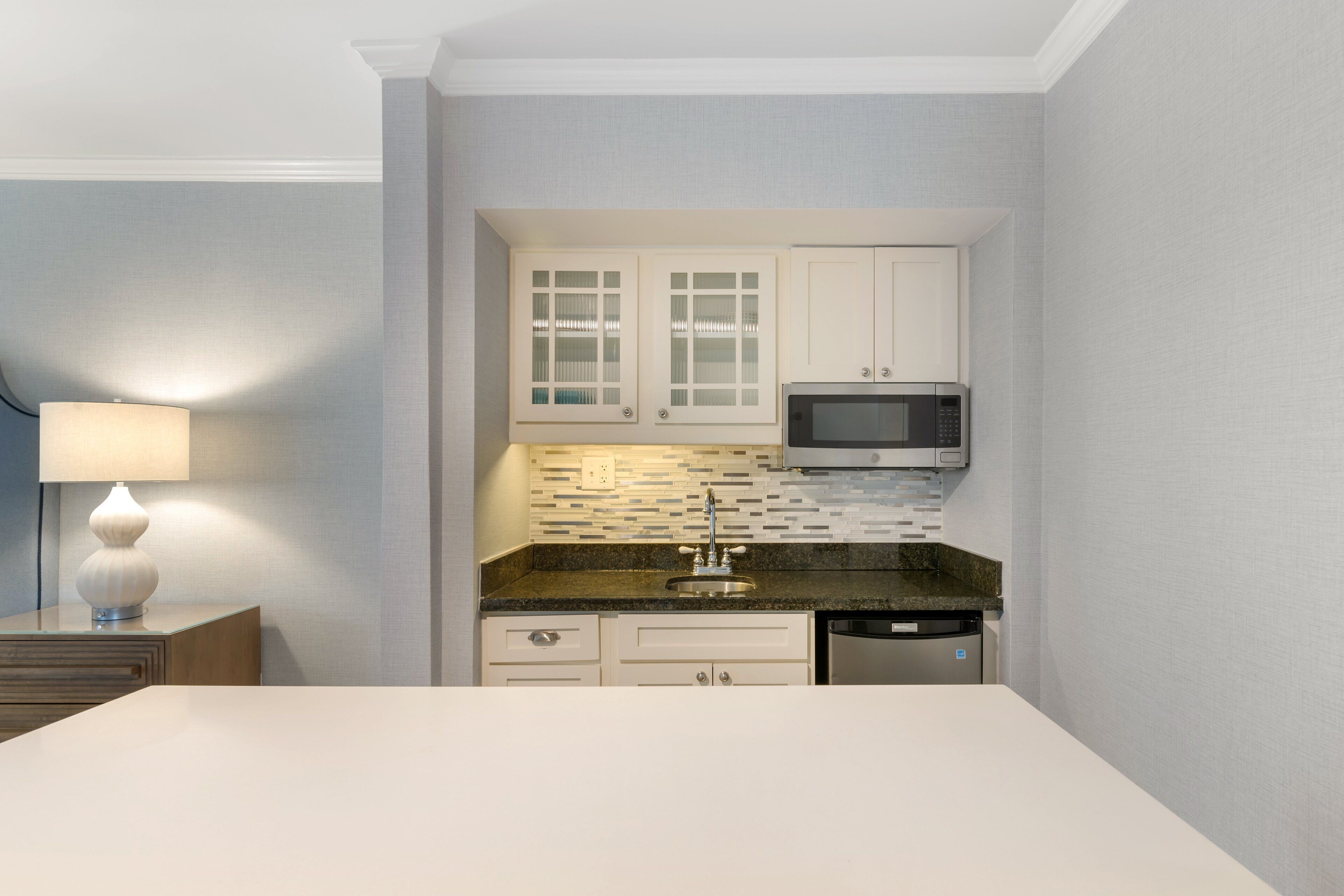 studio suite, 1 king bed, accessible, resort view | private kitchenette | fridge, microwave, coffee/tea maker, cookware/dishes/utensils