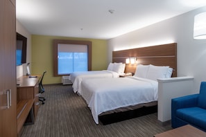 A hotel room with two beds, a desk, a chair, and a TV. - Holiday Inn Express Arlington by IHG (Arlington)