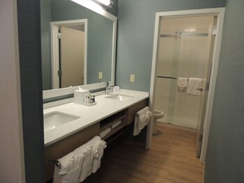 Bathroom shower at The Inn at Longwood Medical