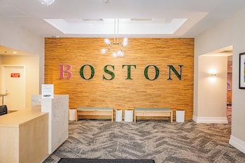 Hotel entrance and lobby at The Inn at Longwood Medical