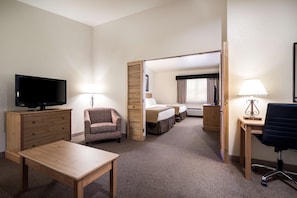 Suite, 2 Queen Beds, Accessible, Bathtub (with Sofabed) | In-room safe, desk, iron/ironing board, free cots/infant beds