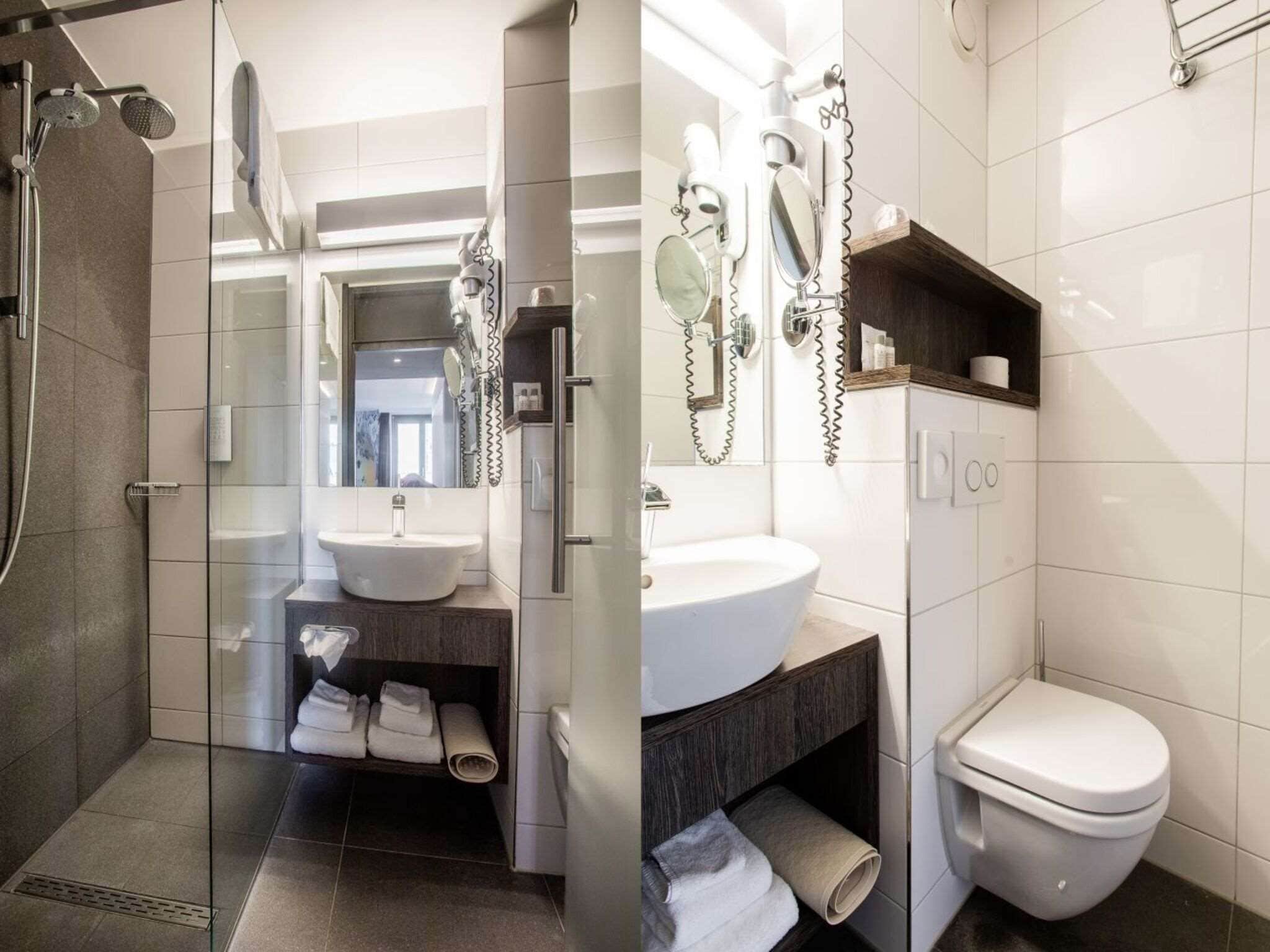 standard room, 1 queen bed (extra small) | bathroom | combined shower/bathtub, hydromassage showerhead