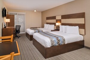 Room, 2 Queen Beds, Non Smoking, Kitchenette | In-room safe, desk, blackout drapes, iron/ironing board