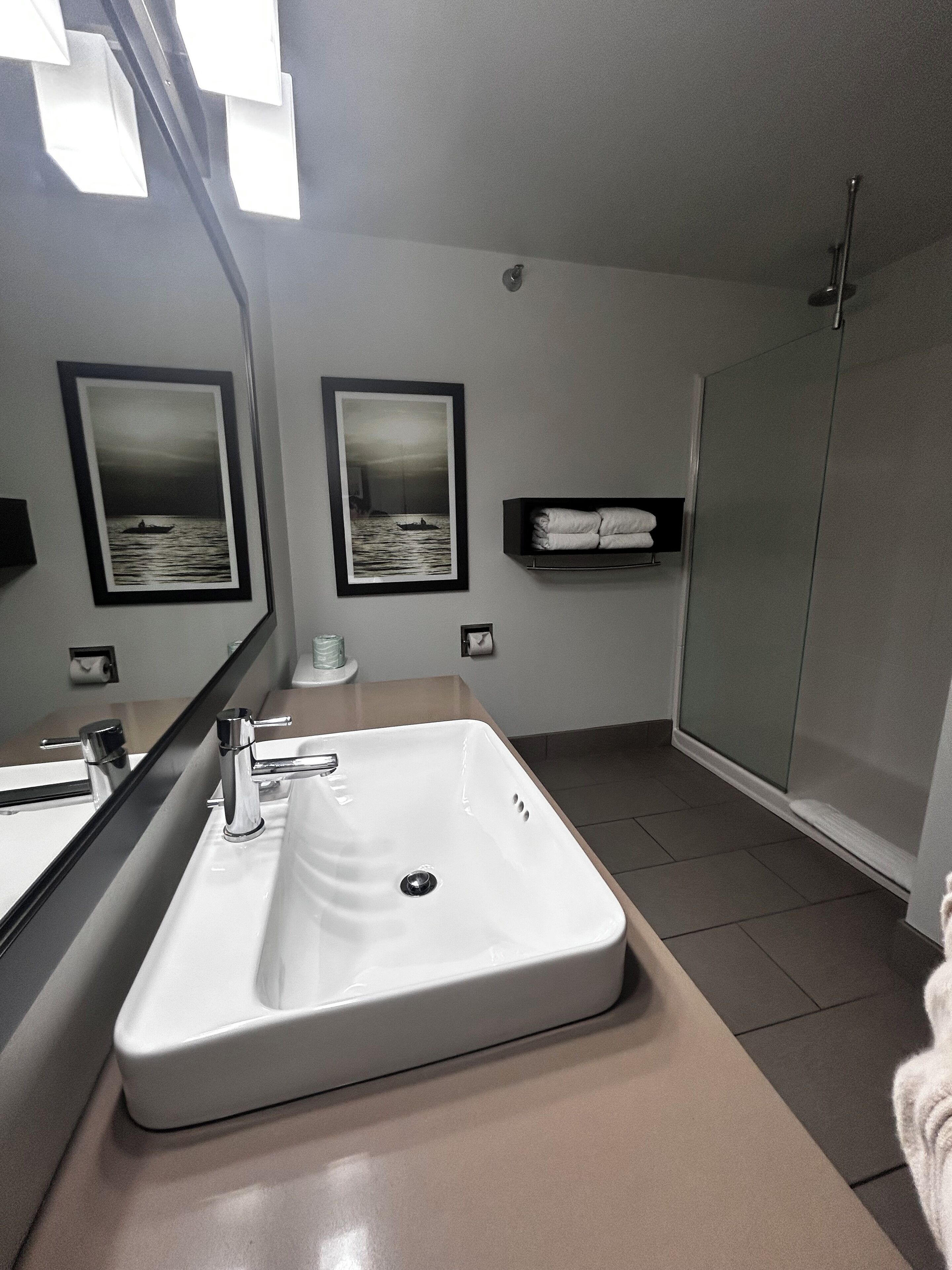 Free toiletries, hair dryer, towels