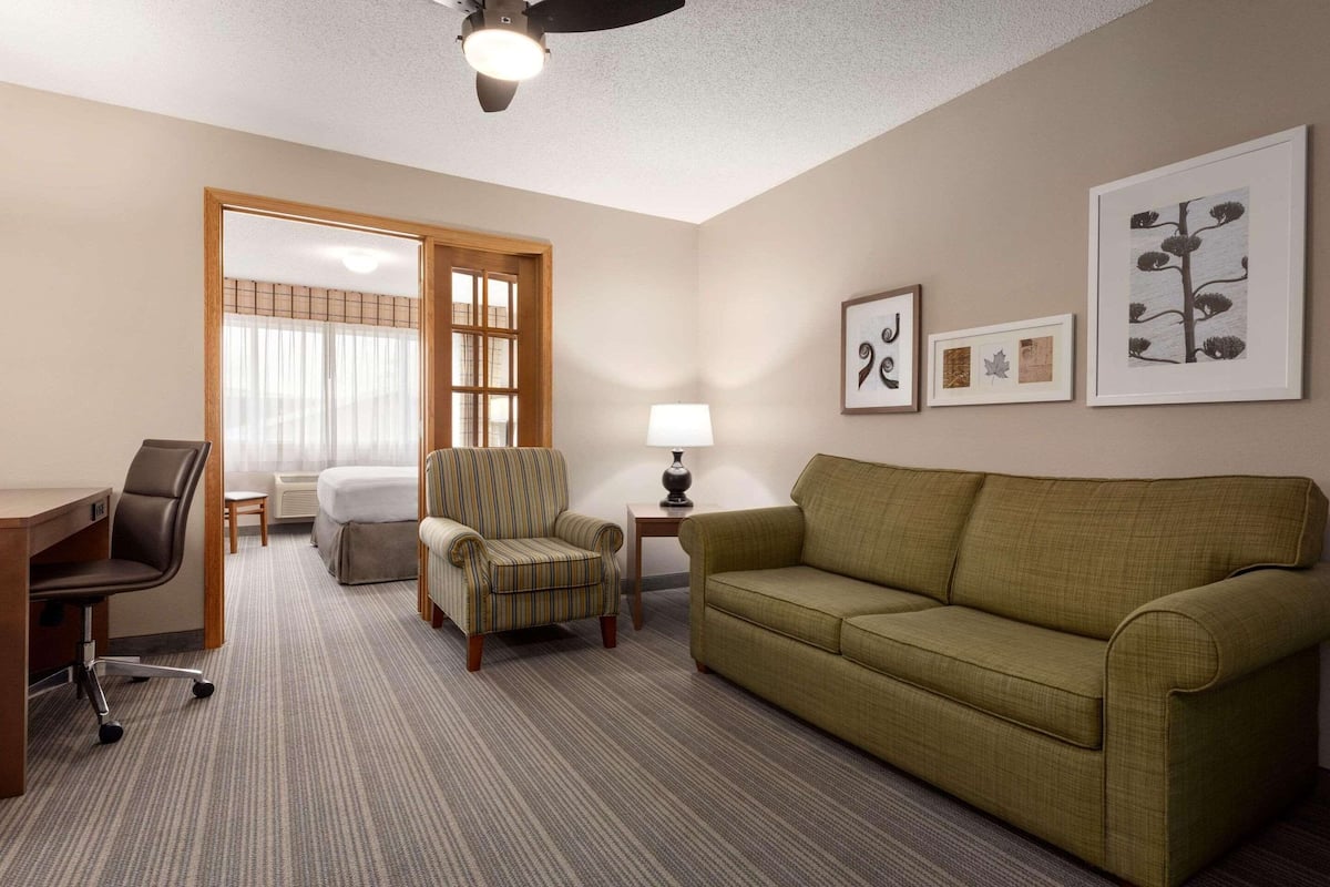 Suite, 1 King Bed with Sofa bed, Non Smoking | Hypo-allergenic bedding, desk, blackout drapes, iron/ironing board