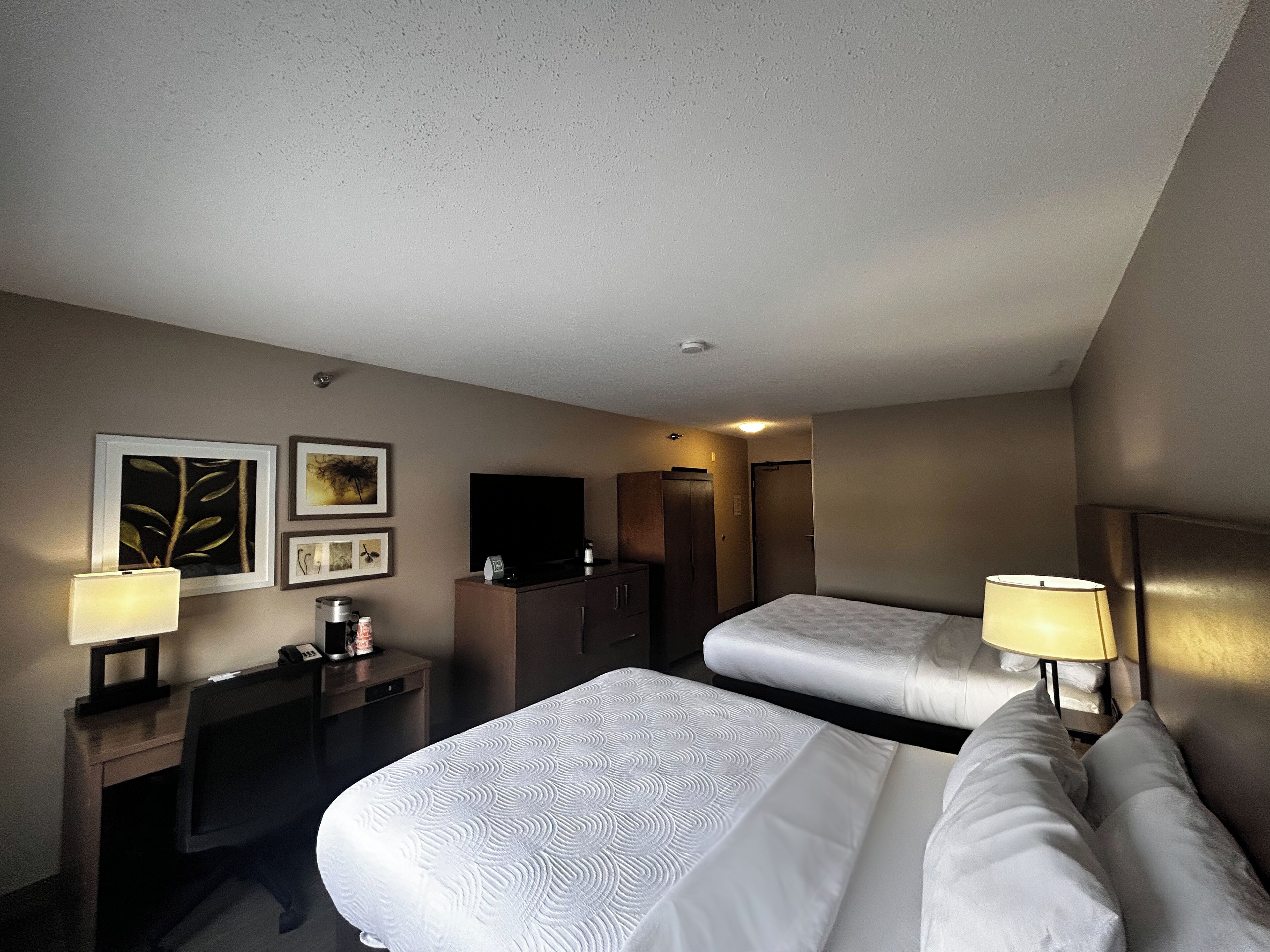 ملاءات للفراش لا تسبب الحساسية ومكتب وستائر تعتيم ومكواة/لوح كي