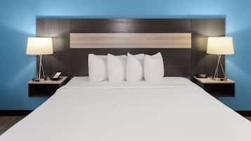 Desk, blackout curtains, iron/ironing board, free WiFi