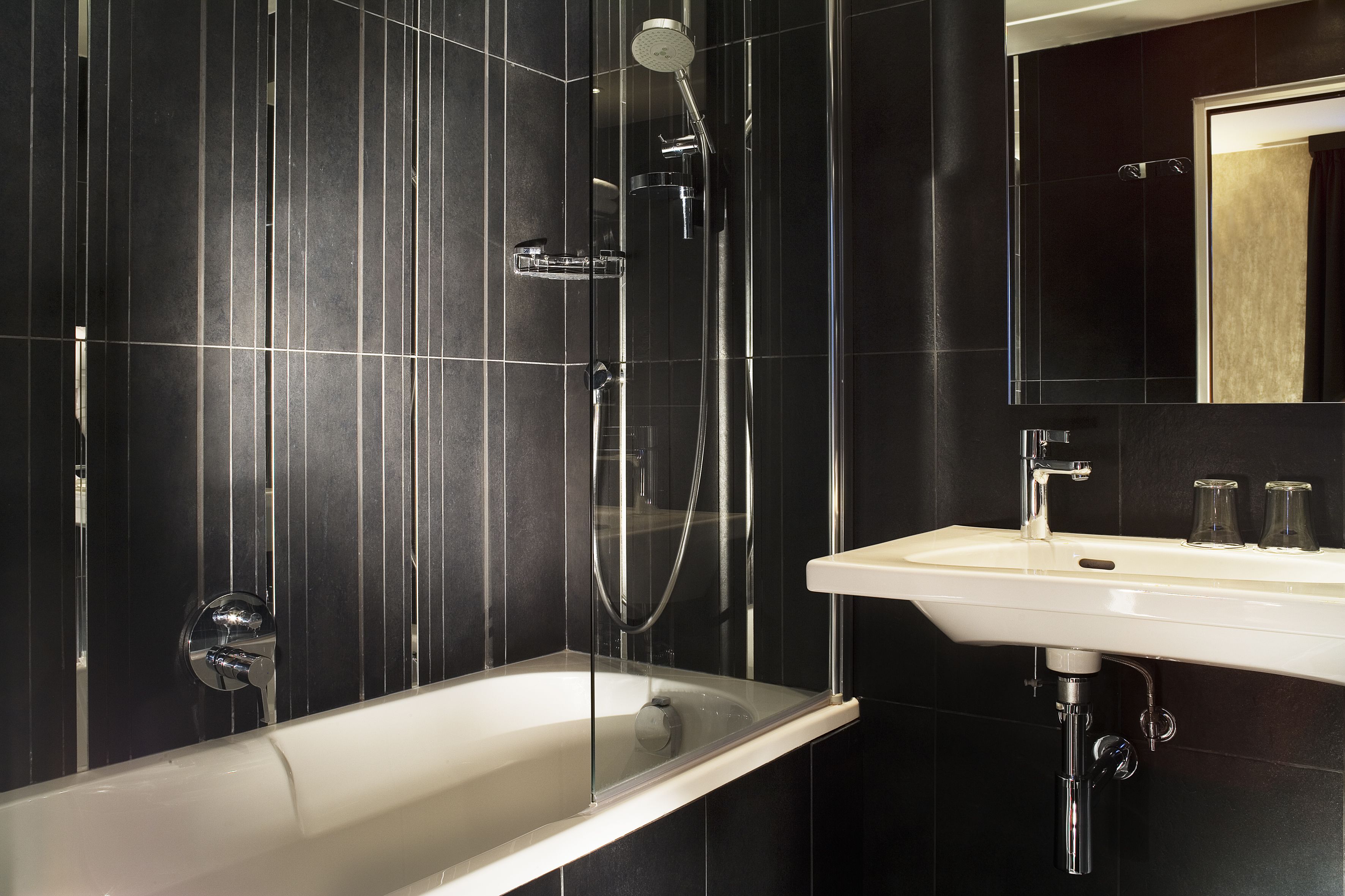 free toiletries, hair dryer, towels