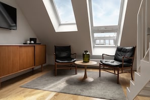 Penthouse with Balcony | Hypo-allergenic bedding, down comforters, in-room safe, soundproofing - Boutique Hotel SP34 (Copenhagen)