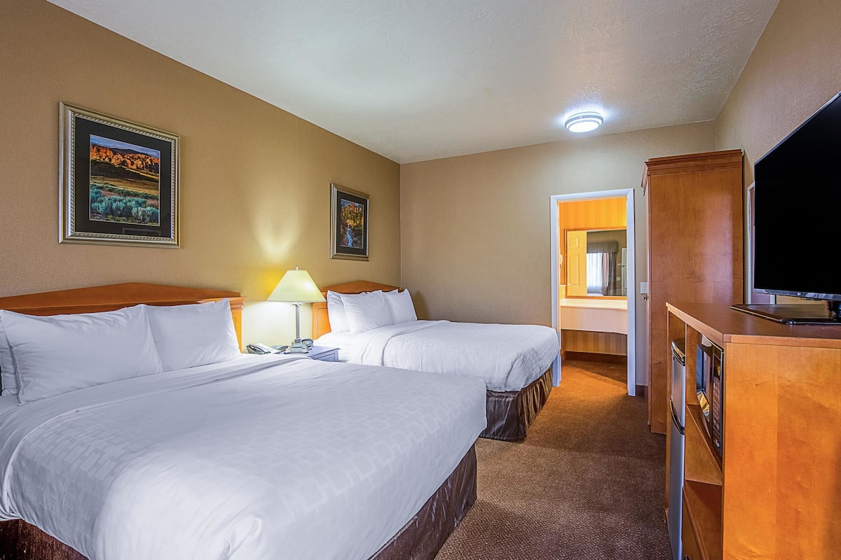 Premium bedding, down duvets, desk, blackout curtains