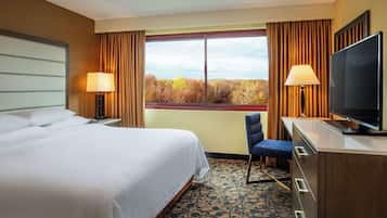 In-room safe, desk, laptop workspace, blackout drapes